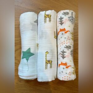 Upsimples Bamboo Muslin Swaddles - Bundle of 3